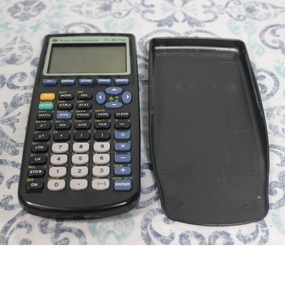 Texas Instruments TI 83 Plus Graphing Calculator Black W Cover